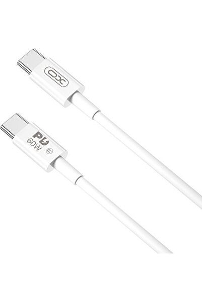 Xo Nb-q190b Καλώδιο USB 2.0 USB-C αρσενικό - USB-C 60W Λευκό 2μ (3.3.84)