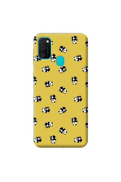 Other Samsung M21 Small Pandas Yellow Colored Silicone TPU Θήκη