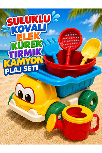 a v d a Suluklu ve Kovalı Kum Kamyonu Oyuncak Plaj Seti – Kum Kovası Elek Kür...