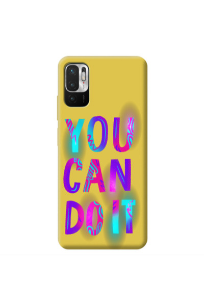 Other Xiaomi Redmi Note 10 Pro 5G You Can Doit Yellow Colored Silicone TPU Θήκη