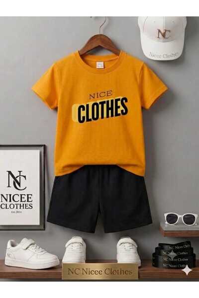 NC Nicee Clothes Summer Children's T-Shirt Shorts Unisex (Horizontal Nice Clo...
