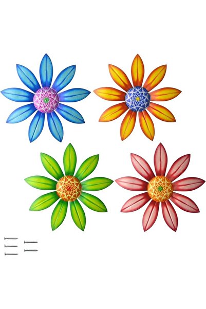 Arabest Metal Flower Decor,Flowers Wall Decor,Colorful Flower Wall Art,Metal ...