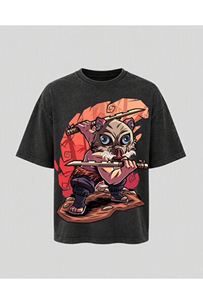 OPPPSSS Boar Masked Warrior Printed Oversize Unisex T-Shirt Anime Inspired Gr...