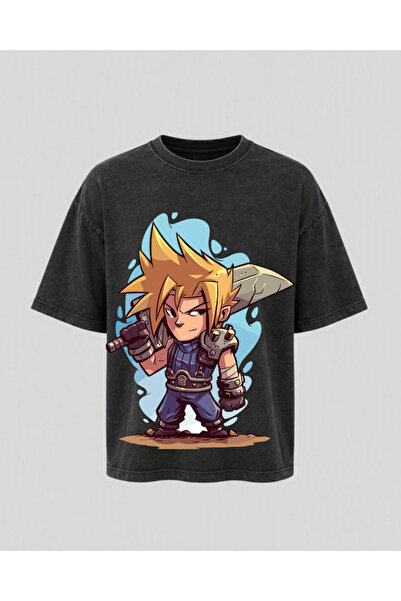 OPPPSSS تي شيرت كبير الحجم مطبوع عليه Warrior of Anime Sworded للجنسين، تي شي...