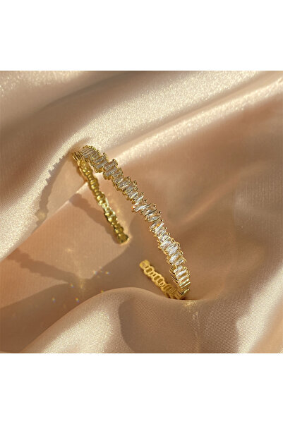 Choice3 Gold Color 154 ZAKOL 3pcs AAA Cubic Zirconia Adjustable Open Bangle B...