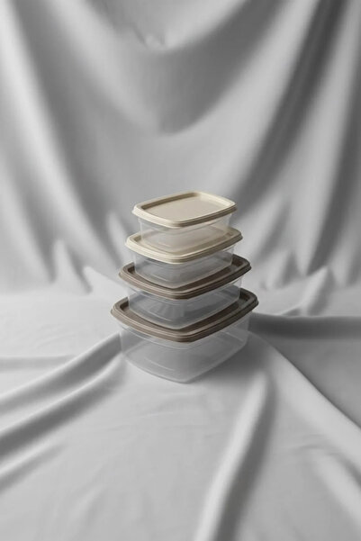 Bereketli Store Easybox Set of 4 Rectangular Food Storage Containers with Dif...