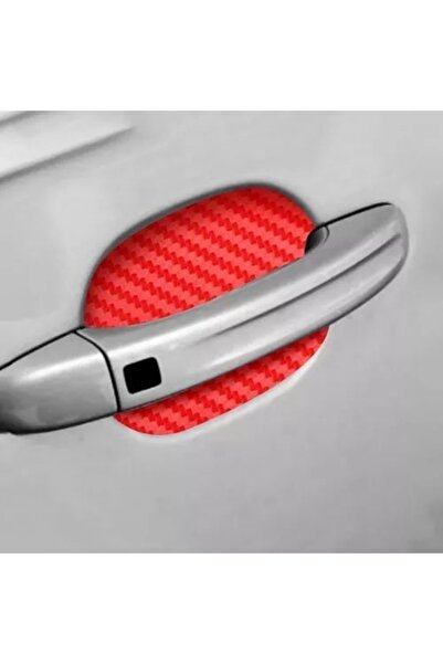 OEM Set 4 bucati protectie zgarieturi manere usa din autocolant carbon 3D Rosu