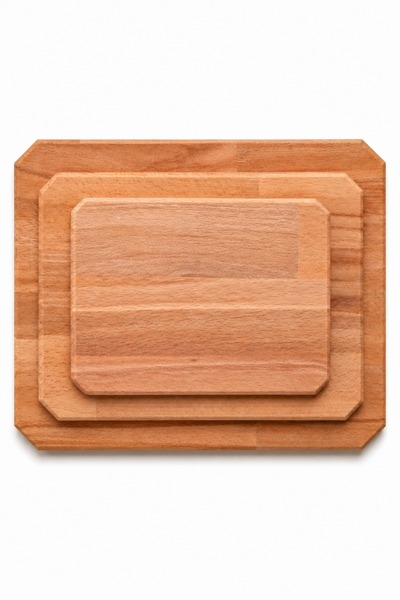 Vecta Edge Beech Wood 3-Piece Cutting and Presentation Board Set - S/M/L Size...