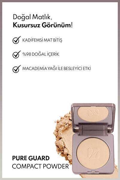 NOTE Pureguard Compact Powder 130 Silent Sand Mat Bitişli Fırınlanmış Toz Pudra