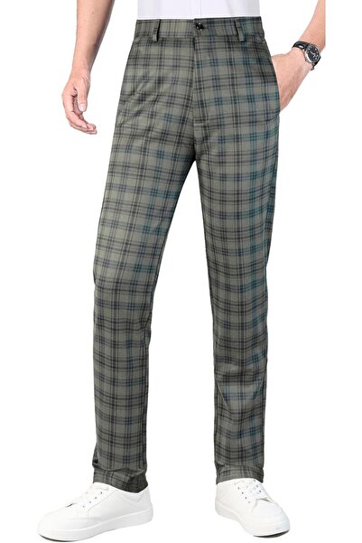OEM Pantaloni Bărbați din Material în Carouri Elegante Confortabile de Ieșit ...