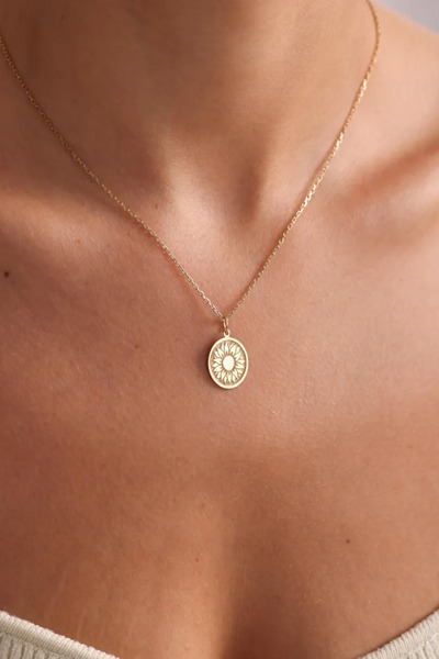 N!da Jewelry 925 Ayar Gümüş Ayçiçeği Kolye