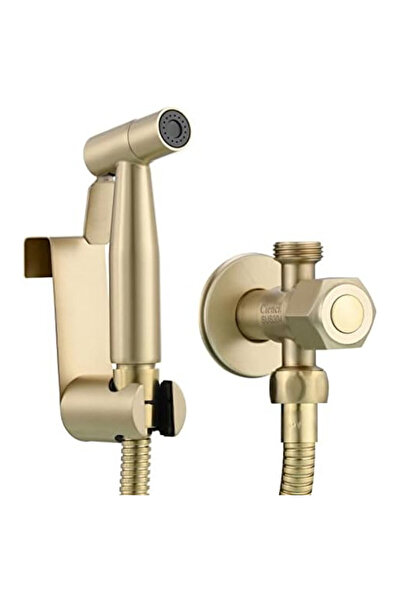 Tecmolog Set dus igienic Tecmolog, inox auriu periat, 1, 2m furtun, suport