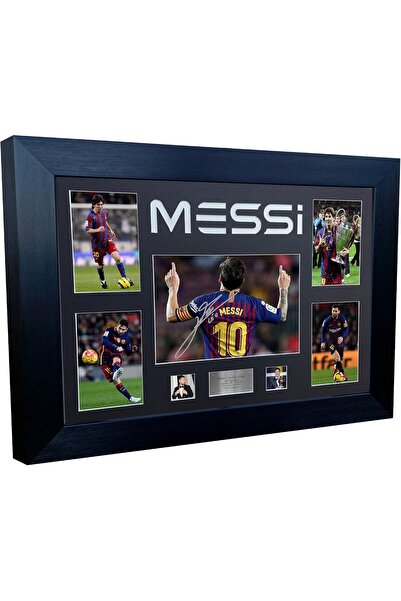 HOME MODE 30x40 cm Black Floating Frame Lionel Messi 5 Photo Collage Canvas |...