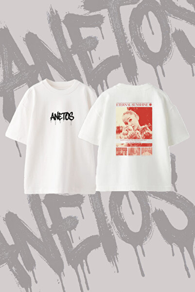 Anetos Ariana Grande_2 Design Printed Oversize Crew Neck T-Shirt White