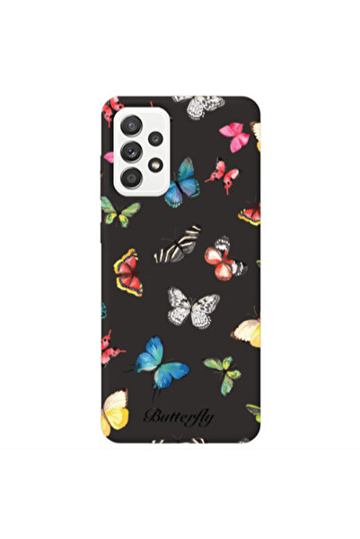 Other Samsung A13 4G Mixed Butterflys Black Colored Silicone TPU Θήκη