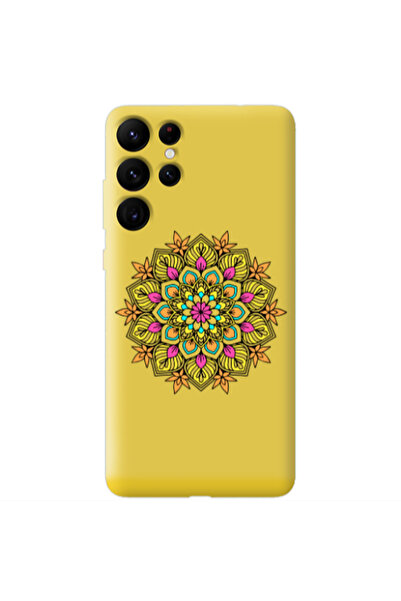 Other Samsung S22 Ultra Mandala D6 Yellow Colored Silicone TPU Θήκη