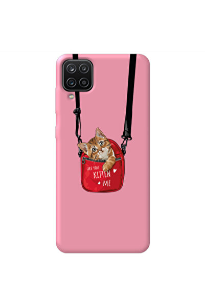 Other Samsung A12 Are you kitten Pink Colored Silicone TPU Θήκη