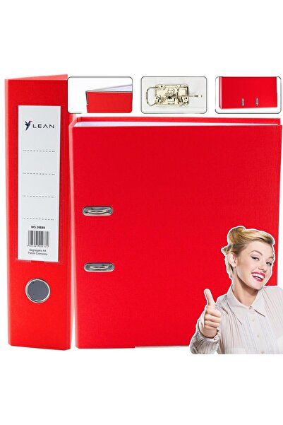 LeanToys Segregator A4 75 mm, dosar din carton 1200 gsm, mecanism nichelat, r...