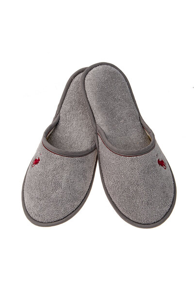 Amaryllis Slippers Ανδρική παντόφλα δωματίου από πετσετέ ύφασμα, γκρι, βαμβακ...