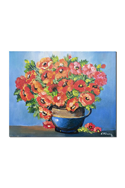 artnova Ръчно рисувана картина с кралски макове, Беатитуд, 50x40 см, маслени ...