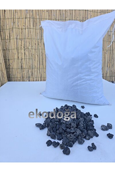 Ekodoğa Siyah Pomza Taşı 40 lt 1-2,5 cm Gri Pomza Taşı Kırığı Cüruf Bahçe Süs...