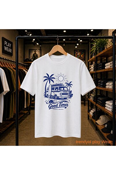 playwear Μπλουζάκι με στάμπα Good Times, 100% βαμβακερό, oversized, με χαλαρή...