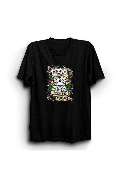 ZOKAWEAR Ζάρια, Καζίνο, Ρολ, Πόκερ, Παιχνίδι, Κρανίο, Παιχνίδι Skull T-shirt