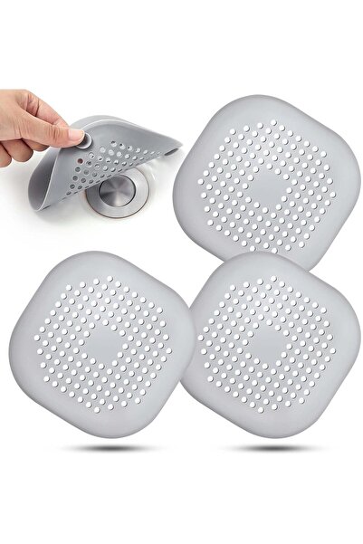 Arabest 4 PCS Hair Catchers,Square Drain Cover,Suction Cup,Easy Install,Clog-...
