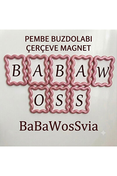 BaBaWoSs Buzdolabı Magnet PEMBE Çerçeve Figürlü Yüksek Kaliteli Baskı 1 Adet