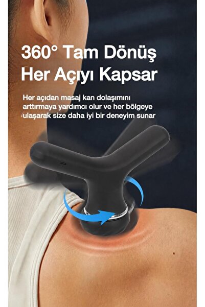 TAOTAO Masaj Tabancası Şarjlı Masaj Aleti 4 Başlıklı 4 Kademeli Kolay Tutuş Modern Tasarım