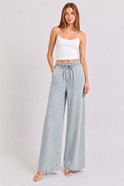 Safari Women's Wide Leg Palazzo Battal Plus Size Elastic Waist Cotton Slim Fi...