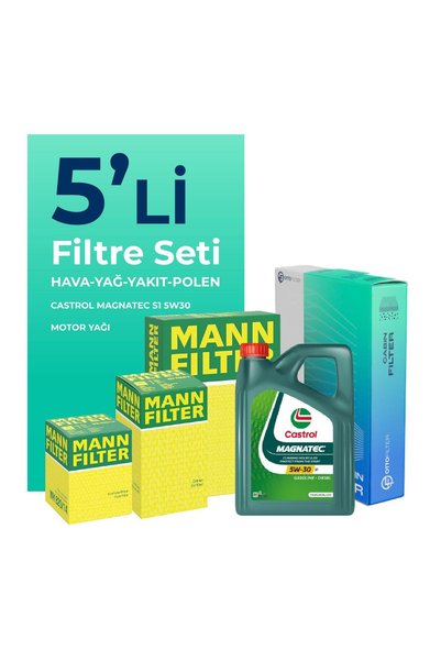 Mann-Filter Fiat Egea 1.3 Dizel Filtre Bakım Seti CAST ROL Motor Yağlı (2015-2018) 5 Li