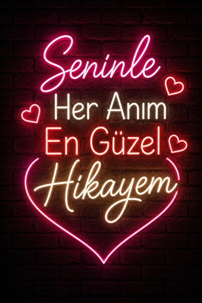 Lucena Pictură murală romantică din MDF cu litere neon, decor decorativ de pe...