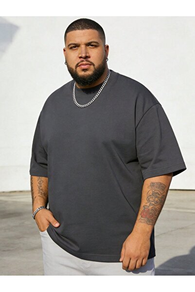 ZAVIXO Large Size Men's Basic Oversize T-Shirt – 100% Cotton