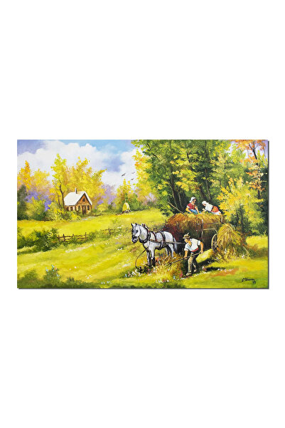 artnova Ръчно рисувана картина на каруца със сено, На трансилванските земи, 1...