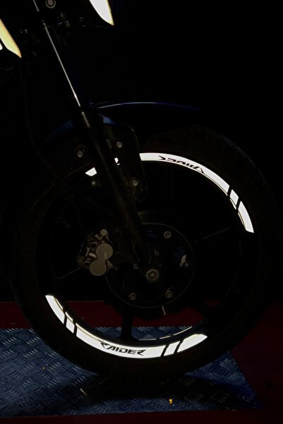 Banxtre 8-Piece Raider Written Wheel Rim Strip with Reflector for Tvs Raider ...