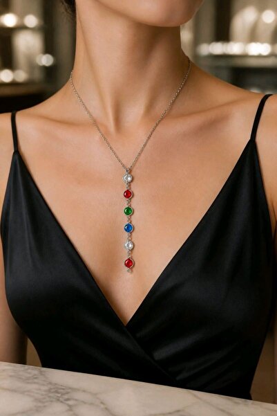 Monalisa Home Luxurious Zircon Stone Figured Flashy Y Necklace