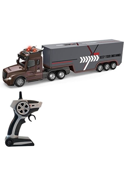 Leski Camion cu telecomandă RC 1:24, Semiremorcă cu lumini LED, sunete și muz...