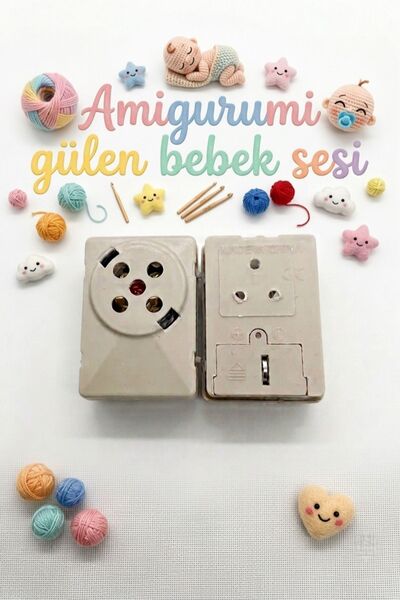 hobi dünyası evim 1 Adet Amigurumi Gülen Bebek Sesi Kutusu Peluş Oyuncak Yast...