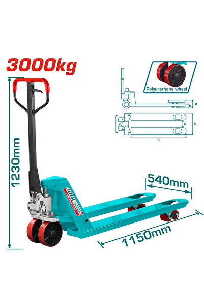 TOTAL رافعة شوكية يدوية 3000kg THT301301 توتال