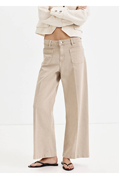 MANGO Woman Yama cepli wide leg jean pantolon
