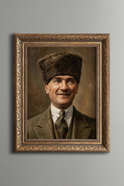 epiqart صورة أتاتورك - لوحة منقوشة بتصميم عتيق - نموذج سميك