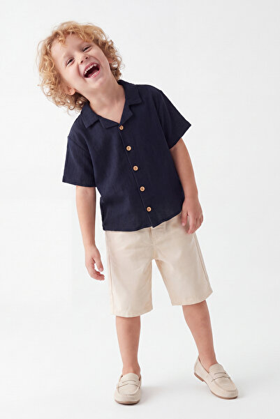 Noone Boys' Summer Short Sleeve Shirt and Shorts 2-Piece Set