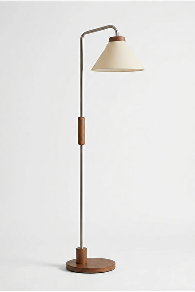 Vinner Luna Oval Lambader – Ahşap Detaylı Krom ve Krem Başlık – 165 cm Premiu...