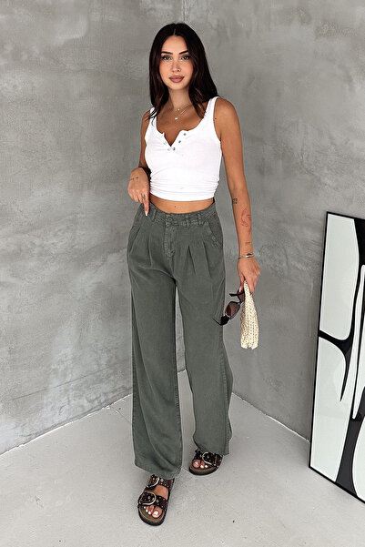 Noa&Noa Urban Ease Women's High Waist Palazzo Jean Trousers