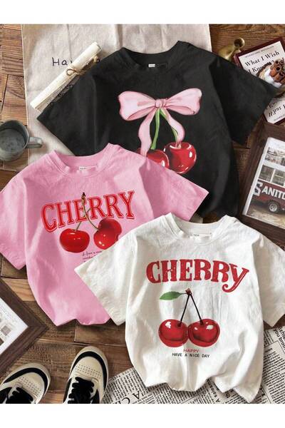 DASH WEAR Unisex Men'S/Women's 3-Piece Summer Cherry Custom Printed Oversize ...