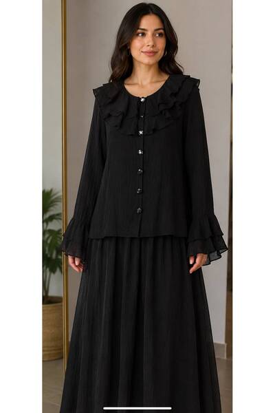 PAYİNİ 3020 Tulle Ruffled Skirt Set