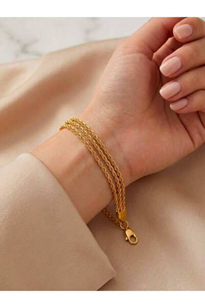 VAREVİA 3-Strip Steel Twist Bracelet