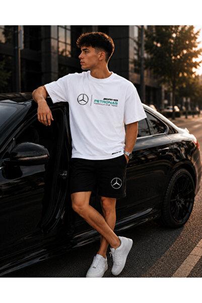 JAWÜ STYLE Tricou bărbați, pantaloni scurți, SET, bumbac supradimensionat