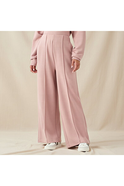 FAV Regular Fit Flexi Waist Soft Touch Wide Leg Pants with Pintuck Detail